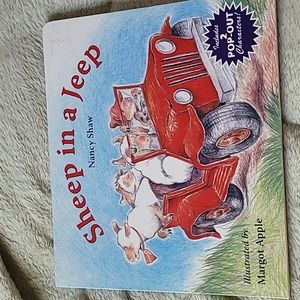 Sheep in a Jeep by Nancy Shaw cardboard book with 2 pop- out characters!